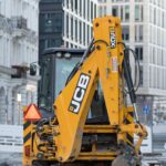 excavator, machinery, construction, street, buildings, urban, road work